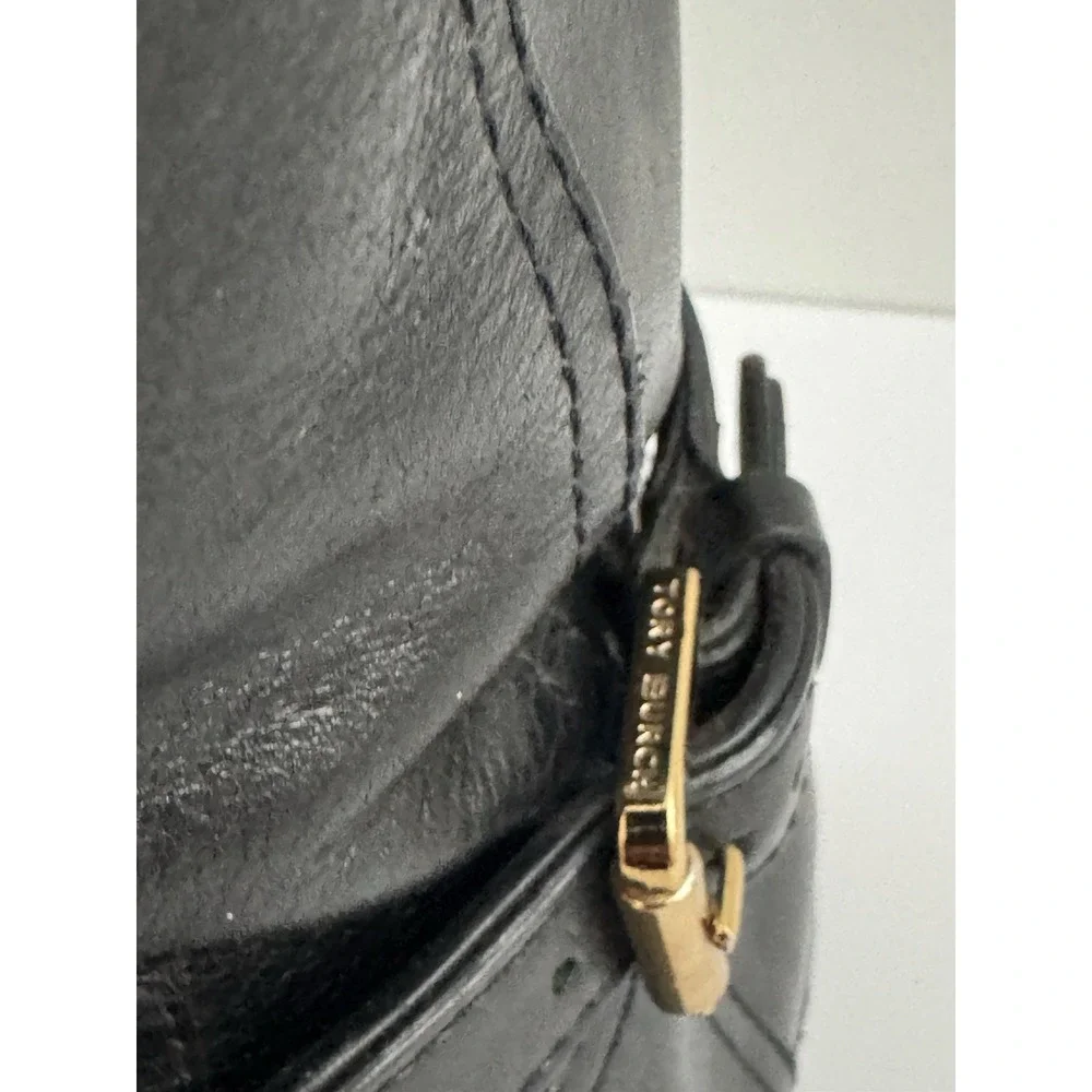 Tory Burch Blaire Size 6 M‎ Leather Womens Riding Boots Black